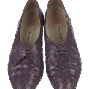 Vintage Bottega Veneta Purple Woven Leather Women's Oxfords